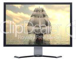 monitor with Sailing vessel