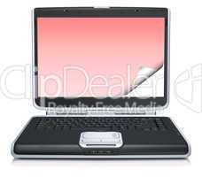 3d model of the laptop with creative curling screen isolated on