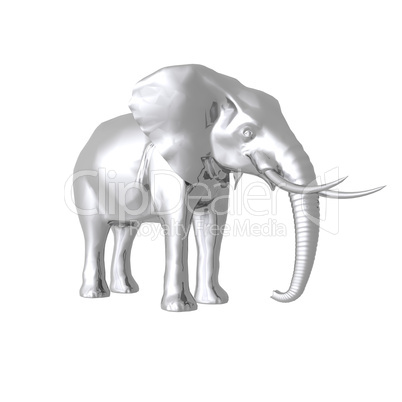 3d elephant isolated on white background