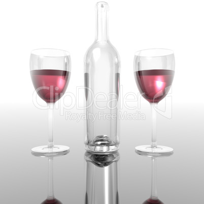 wineglass and bottles