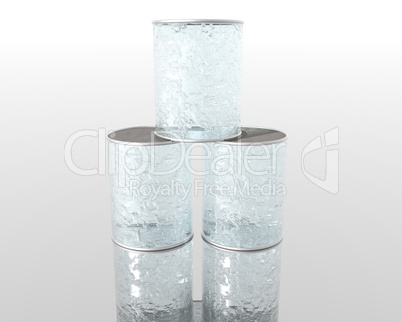 empty 3D cracked glass can