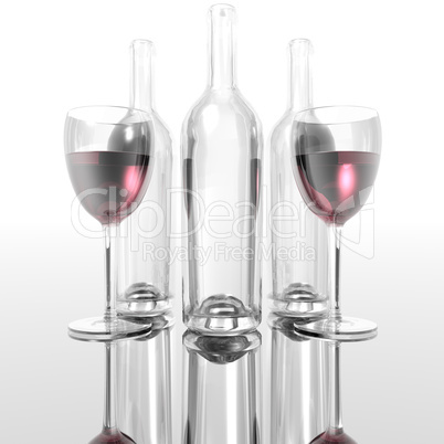 wineglass and bottles