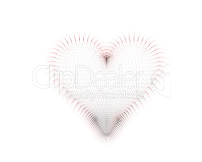 fur heart isolated on a white