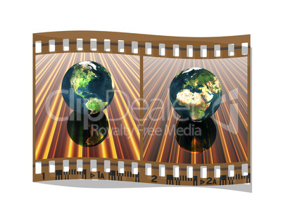 film with 3D globe