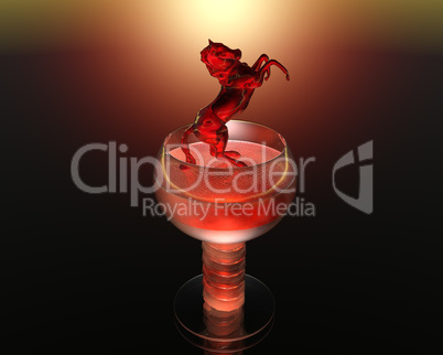 cool wine glass in 3D