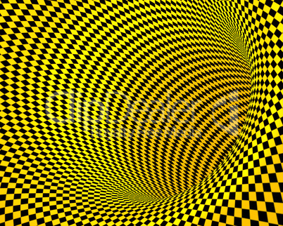 abstract yellow black creative techno tunnel