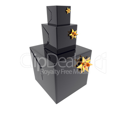 Christmas presents and gifts box isolated on a white