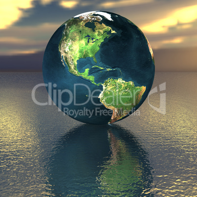 globe on the water
