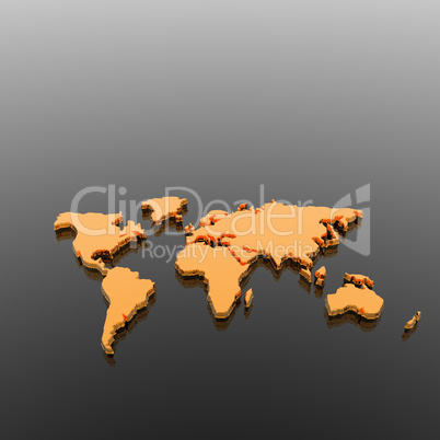 model of the geographical world map