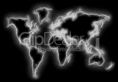 blurred world map silhouette