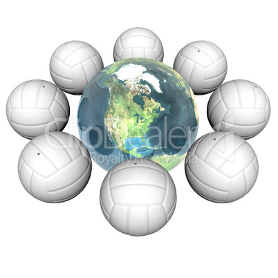 3d volley balls with earth