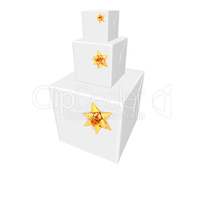 Christmas presents and gifts box isolated on a white