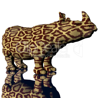 3d rino model with modifyed skin