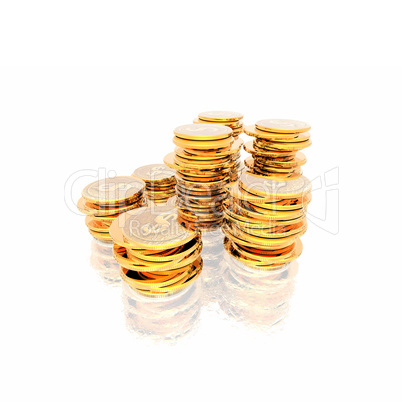 coins isolated on a white