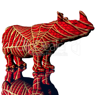 3d rino model with modifyed skin