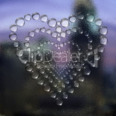 abstract heart water drops background