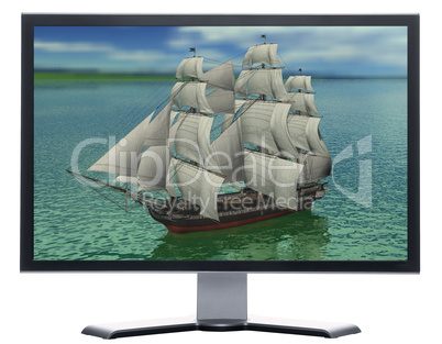 monitor with Sailing vessel