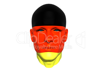 3D man head flag textured