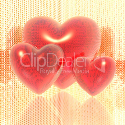 red heart on a grid background