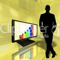 businessman and monitor