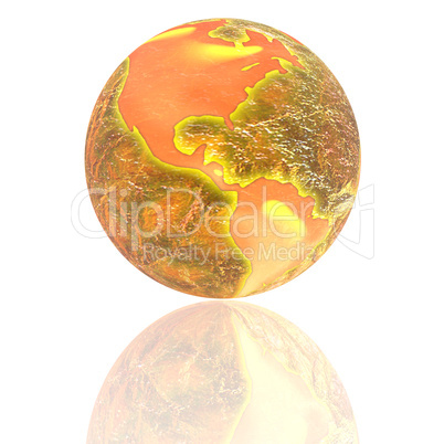 3d earth with color texture
