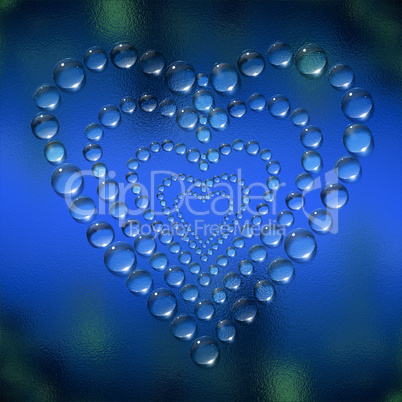 abstract heart water drops background