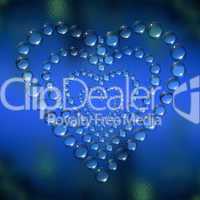 abstract heart water drops background