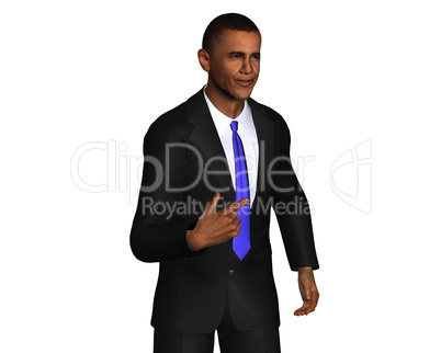 Barack Obama 3d model isolated on a white