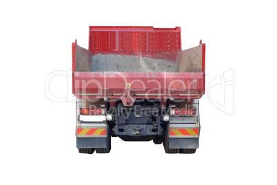 red lorry isolated on a white