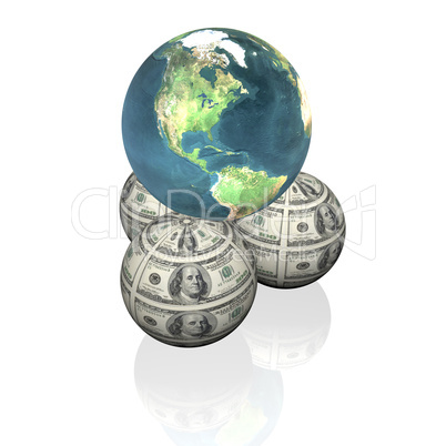 orbs with 100 us dollar notes