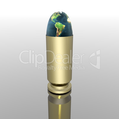 bright 3D golden bullet