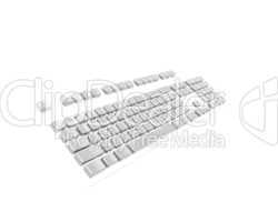 bright silver blank keyboard isolated on white