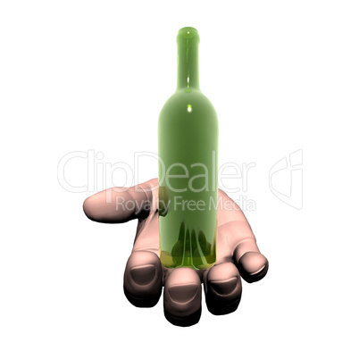 hand with bottle