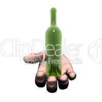 hand with bottle