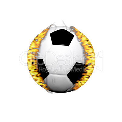 fire soccer ball isolated on a white