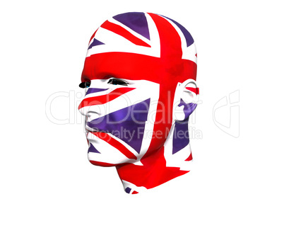 3D man head flag textured