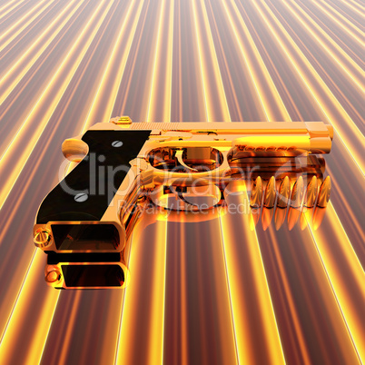Closeup of pistol