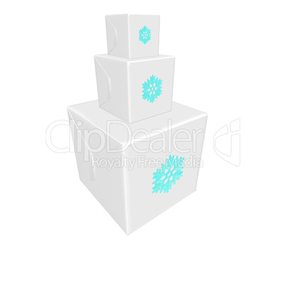 Christmas presents and gifts box isolated on a white