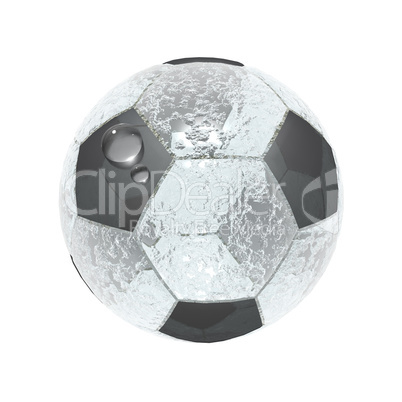 soccer ball with water drop