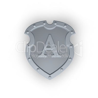 shield with letter A