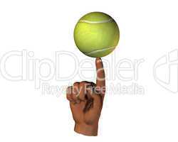 ball on the finger