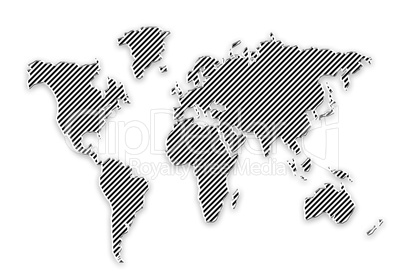 world map silhouette isolated on white
