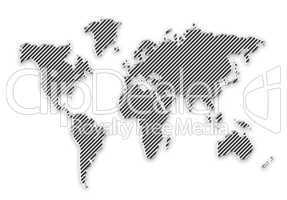 world map silhouette isolated on white