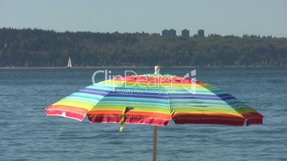 Beach Umbrella With Boats