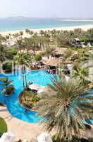 Swimming pool at hotel recreation area, Dubai, UAE