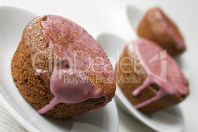 Muffin mit rosa Zuckerguss