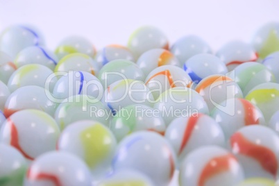 Heap of ceramic multi-coloured balls