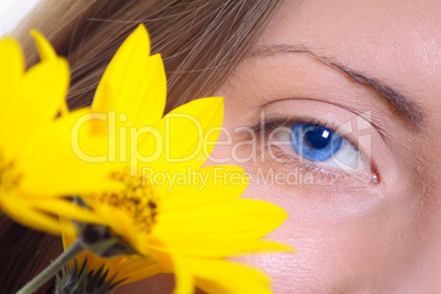 Female eye with a yellow flower number two