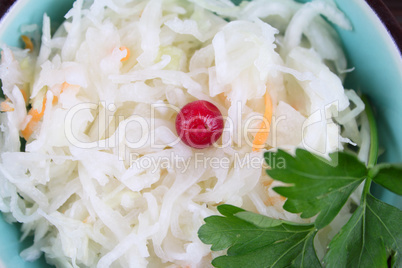 Cabbage salad with a cowberry