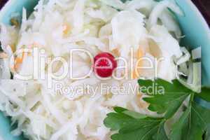 Cabbage salad with a cowberry